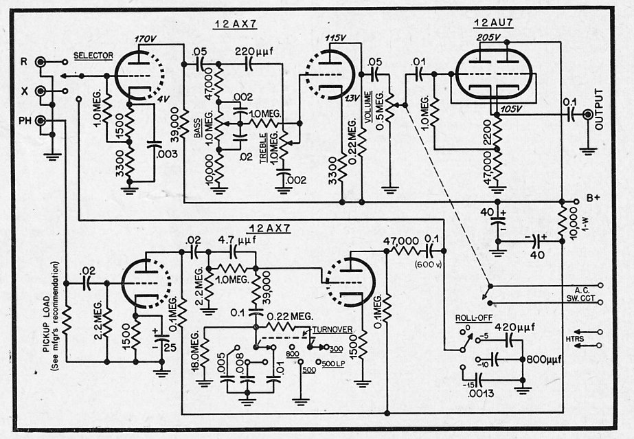 Tube Phono Preamplifier Schematics